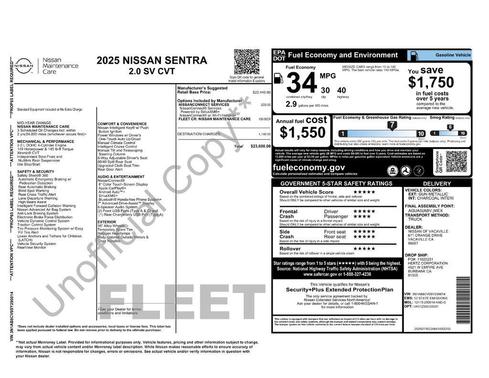 Gun Metallic 2025 Nissan Sentra SV
