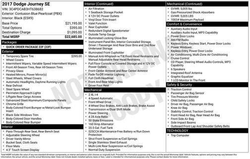 Contusion Blue Pearlcoat 2017 Dodge Journey SE