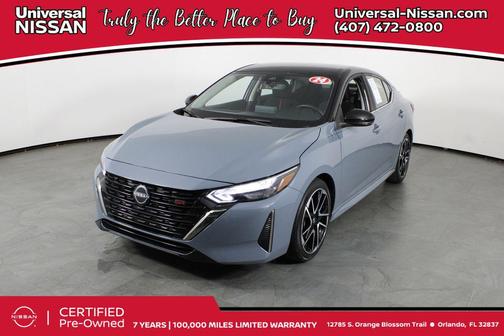 Atlantic Gray Metallic/Super Black 2024 Nissan Sentra SR