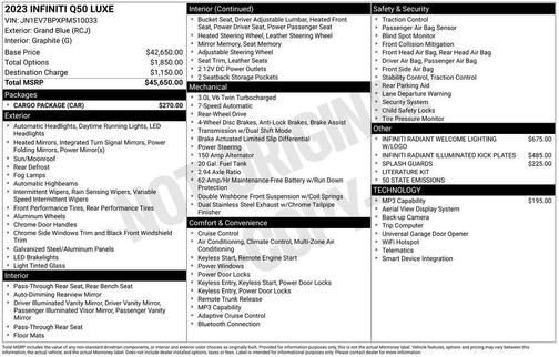 2023 INFINITI Q50 3.0t LUXE
