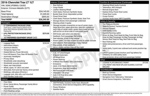 Crimson Metallic 2016 Chevrolet Trax LT