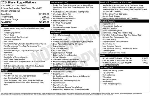 Boulder Gray Pearl/Super Black 2024 Nissan Rogue Platinum