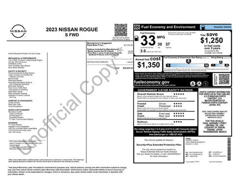 Gun Metallic 2023 Nissan Rogue S