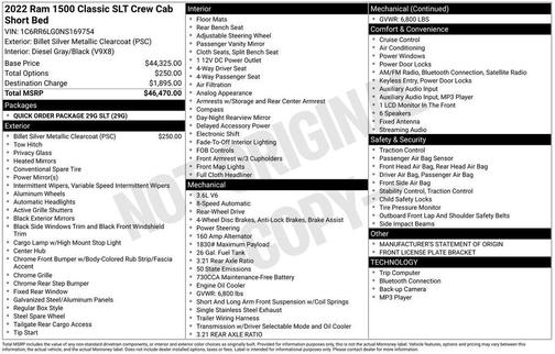 2022 RAM 1500 Classic SLT