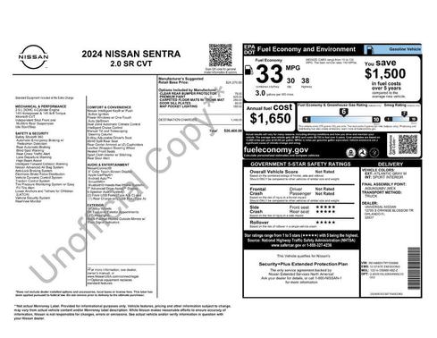 Atlantic Gray Metallic 2024 Nissan Sentra SR