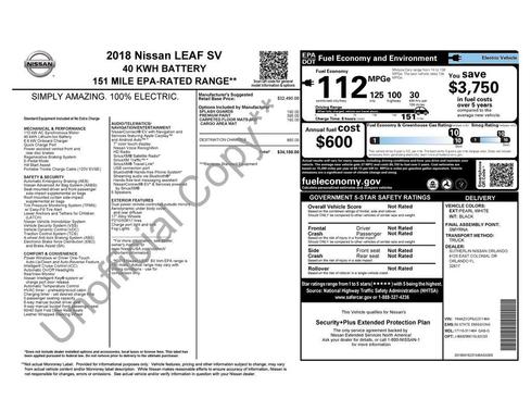 Pearl White 2018 Nissan Leaf SV