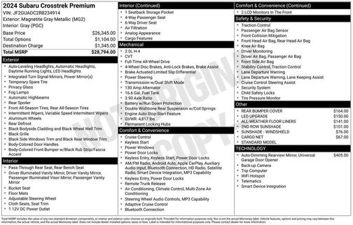 Magnetite Gray Metallic 2024 Subaru Crosstrek Premium