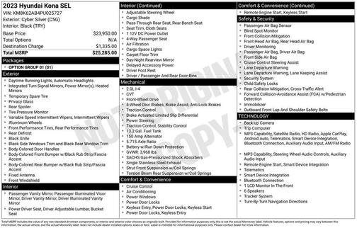 Cyber Silver 2023 Hyundai KONA SEL