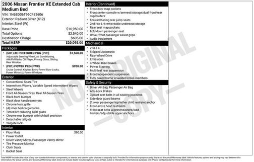 2006 Nissan Frontier XE King Cab