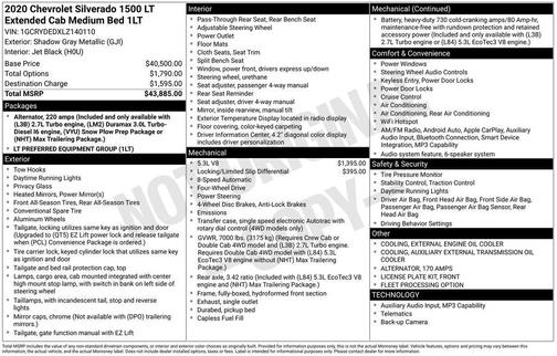 Shadow Gray Metallic 2020 Chevrolet Silverado 1500 LT