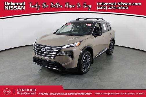 Baja Storm Metallic/Super Black 2025 Nissan Rogue Platinum
