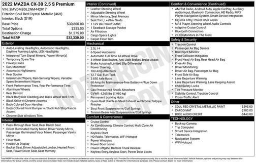2022 Mazda CX-30 2.5 S Premium Package
