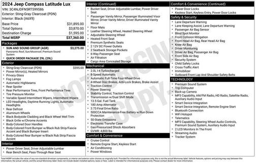Sting-Gray Clearcoat 2024 Jeep Compass Latitude Lux