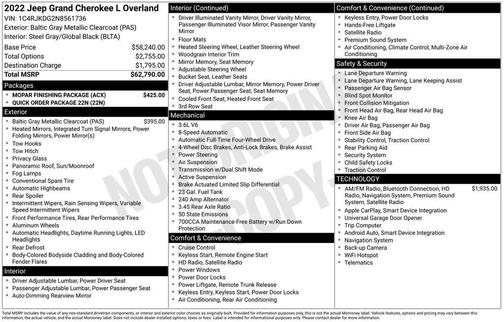 2022 Jeep Grand Cherokee L Overland