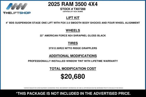 2025 RAM 3500 Laramie Mega Cab 4x4 6'4' Box