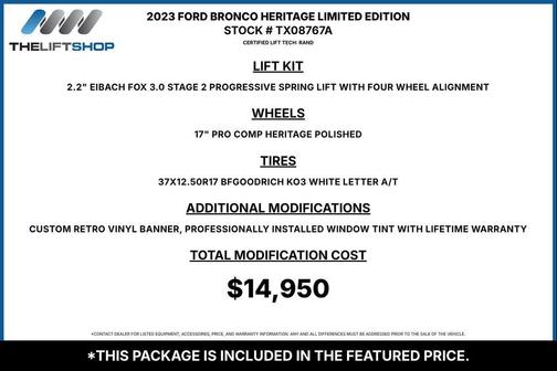 Yellowstone 2023 Ford Bronco Heritage Limited Edition