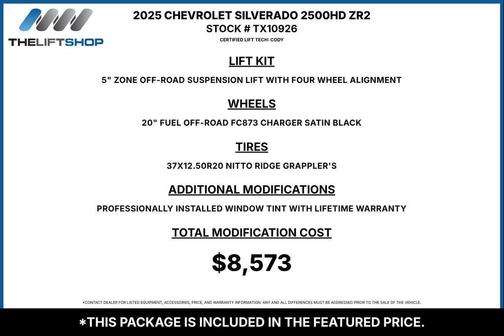 Black 2025 Chevrolet Silverado 2500 4WD Crew Cab Standard Bed ZR2
