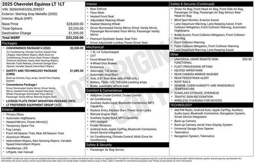 Sterling Gray Metallic 2025 Chevrolet Equinox 1LT