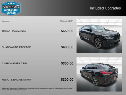 Carbon Black Metallic 2024 BMW X4 M40i