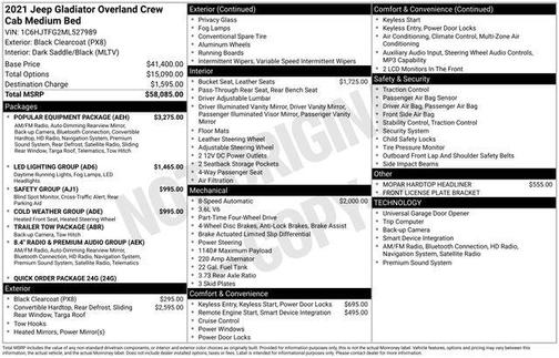 2021 Jeep Gladiator Overland