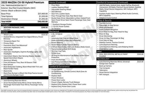 2025 Mazda CX-50 Hybrid Premium Package