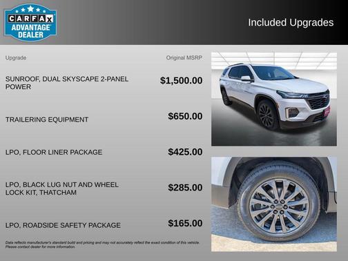 Summit White 2023 Chevrolet Traverse RS