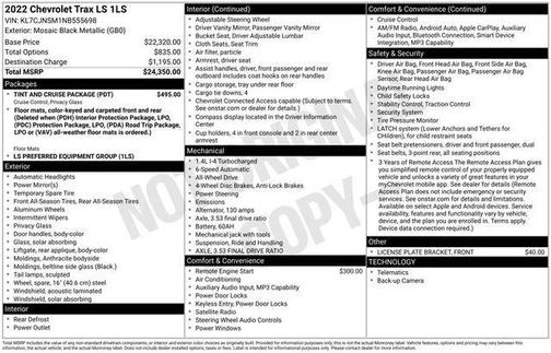 Mosaic Black Metallic 2022 Chevrolet Trax LS