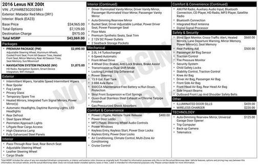 2016 Lexus NX 200t Base