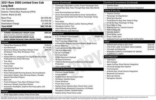 2021 RAM 3500 Limited Crew Cab 4x4 8' Box