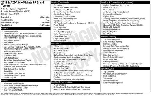 2019 Mazda MX-5 Miata RF Grand Touring