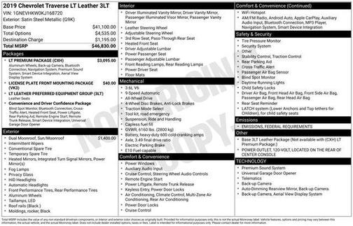 2019 Chevrolet Traverse LT Leather