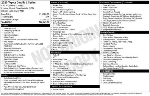 2020 Toyota Corolla L