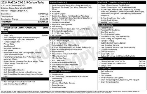 2024 Mazda CX-5 2.5 Carbon Turbo