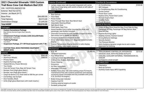 2021 Chevrolet Silverado 1500 Custom Trail Boss