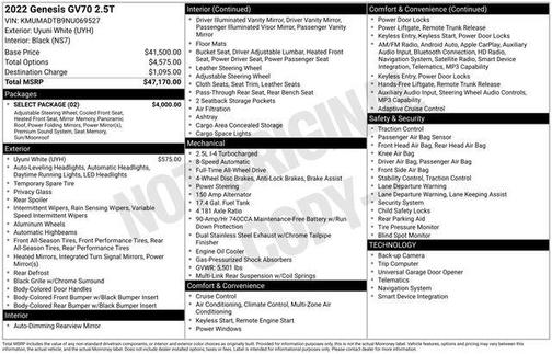 2022 Genesis GV70 2.5T AWD