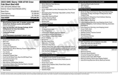 2022 GMC Sierra 1500 AT4X