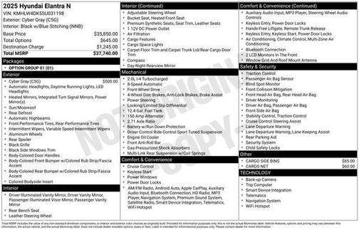 2025 Hyundai ELANTRA N Base