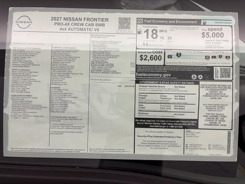 Gun Metallic 2027 Nissan Frontier PRO-4X