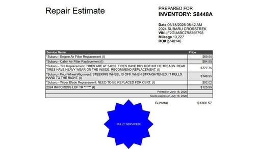 Ice Silver Metallic 2024 Subaru Crosstrek Base