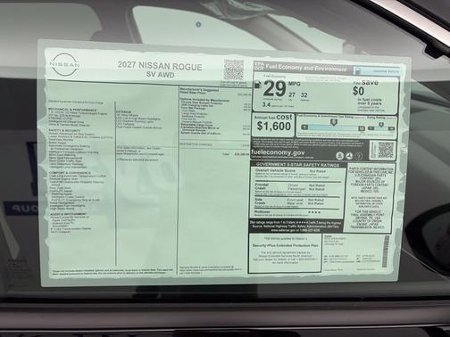Super Black 2027 Nissan Rogue SV