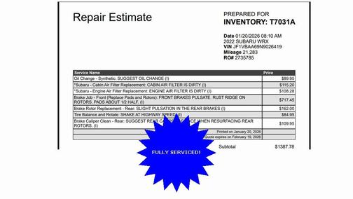 2022 Subaru WRX Base