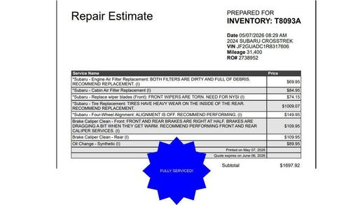 Offshore Blue Metallic 2024 Subaru Crosstrek Premium
