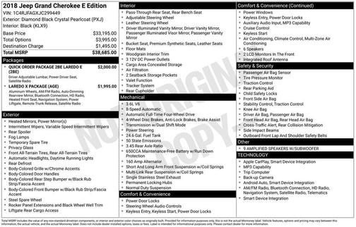 Diamond Black Crystal Pearlcoat 2018 Jeep Grand Cherokee Laredo E