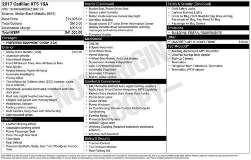 2017 Cadillac XT5 Base