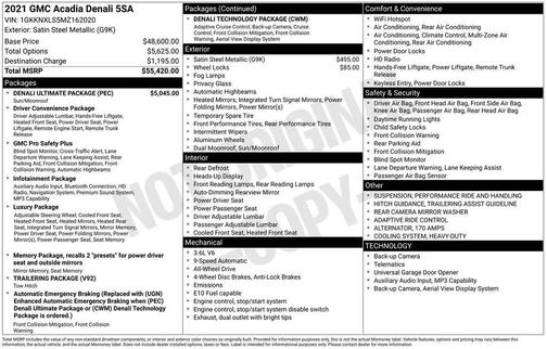 2021 GMC Acadia Denali