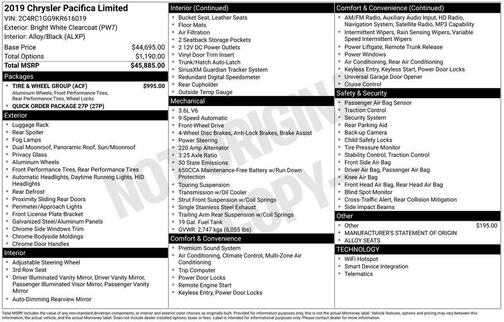 2019 Chrysler Pacifica Limited
