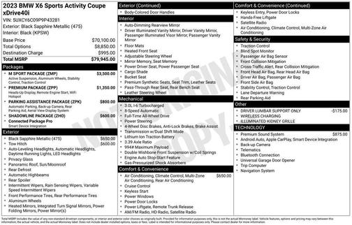 2023 BMW X6 xDrive40i