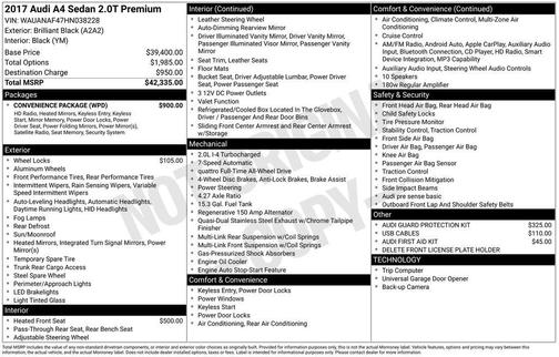 2017 Audi A4 2.0T Premium