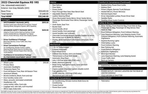 2022 Chevrolet Equinox FWD RS
