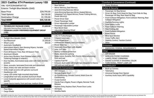 2021 Cadillac XT4 Premium Luxury